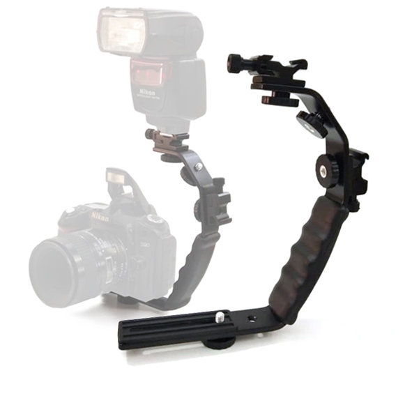 L shaped Right Angle Camera Flash Light Led Mic Smart phone Monitor ...