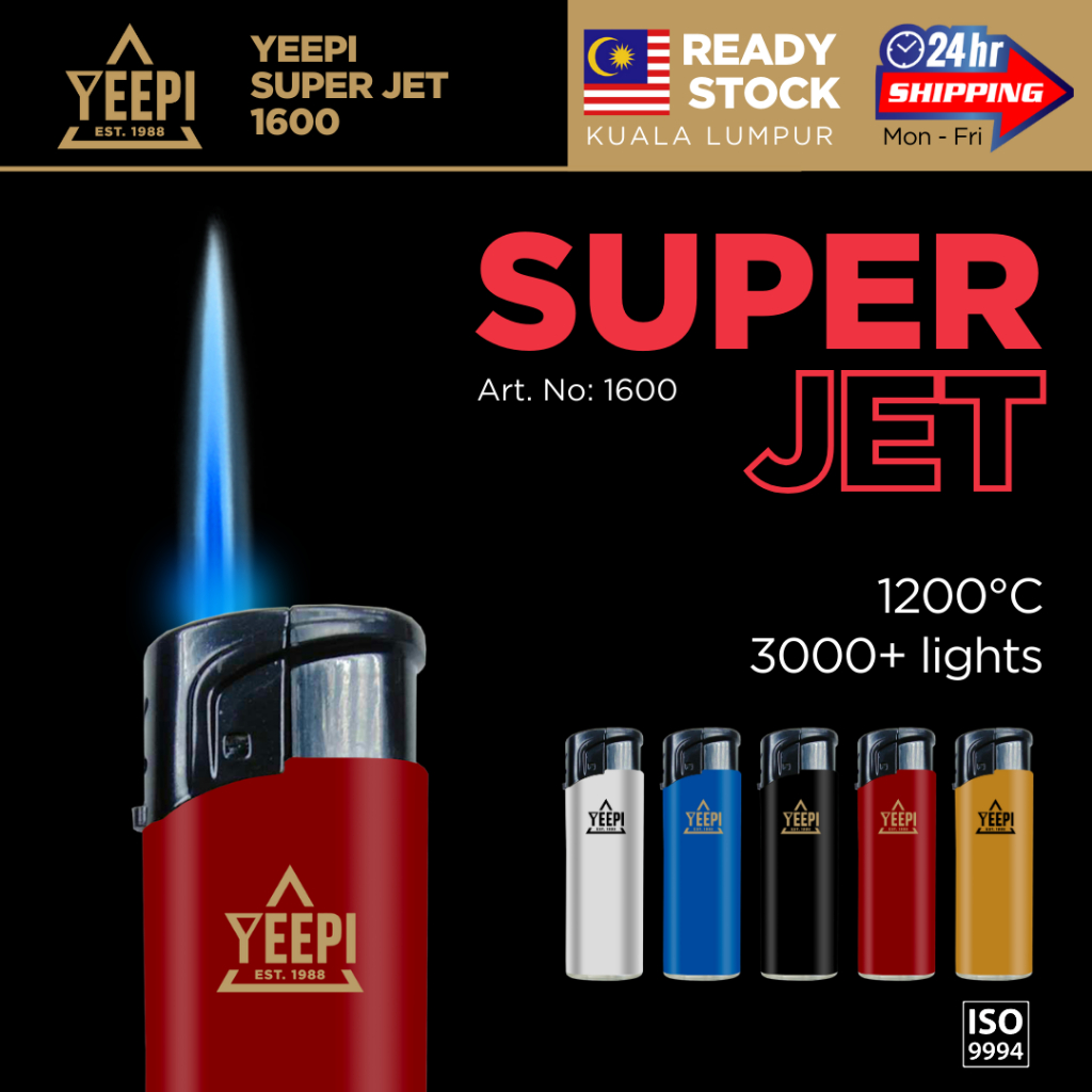 Yeepi Super Jet Flame Refillable Lighter - Multicolour | Shopee Malaysia