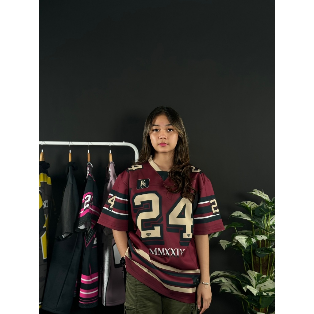 OVERSIZED JERSEY NFL MAROON Shopee Malaysia