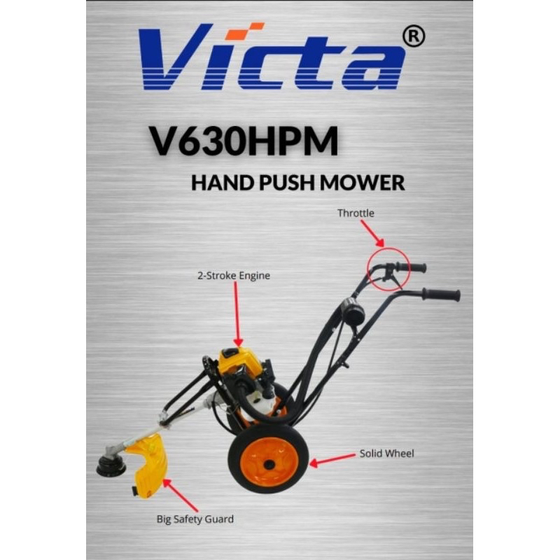 【100%ORIGINAL】VICTA Hand Push BRUSH CUTTER V-550HPM Mesin Rumput TOLAK ...