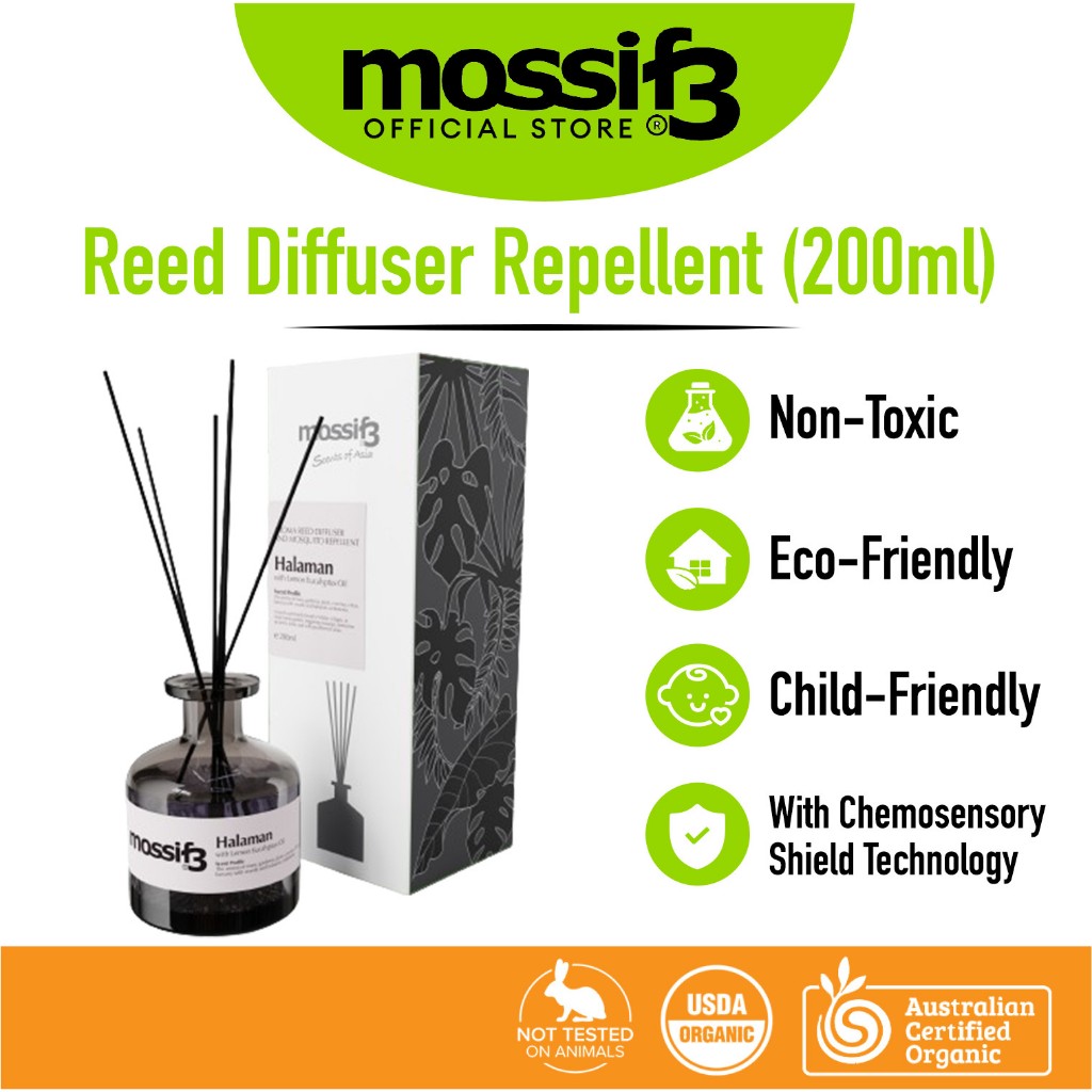 (34 Months) Mossif3 Reed Diffuser 200ml Mosquito Repellent Lemon