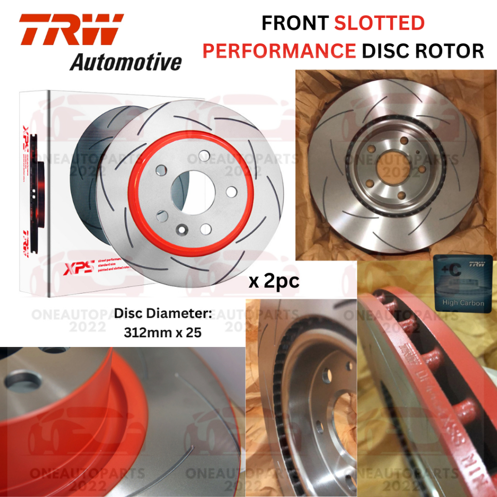 (PROMO!!) TRW XPS FRONT SLOTTED PERFORMANCE DISC ROTOR VW GOLF EOS ...