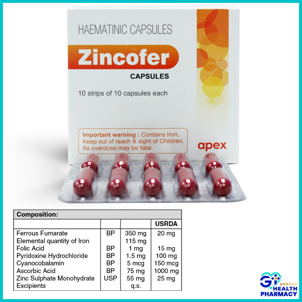 ZINCOFER CAPSULES 1X10'S (1 strip 10 capsules) (EXP:02/2026) | Shopee ...