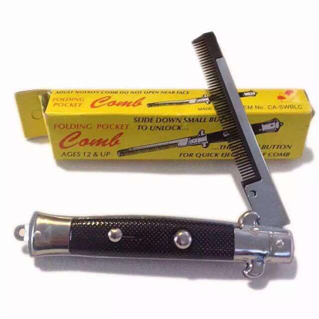 Switchblade Comb Foldable Pocket Sikat Rambut Hair Style Suavecito ...