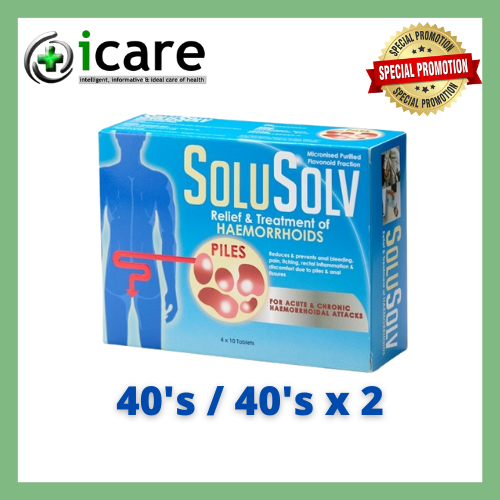 SOLUSOLV HAEMORRHOIDS PILES FLAVONOID TABLETS 40'S / 40'S X 2 ( EXP