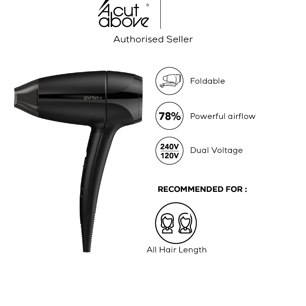 ghd flight+ travel hair dryer with luxury travel case (2 years Warranty