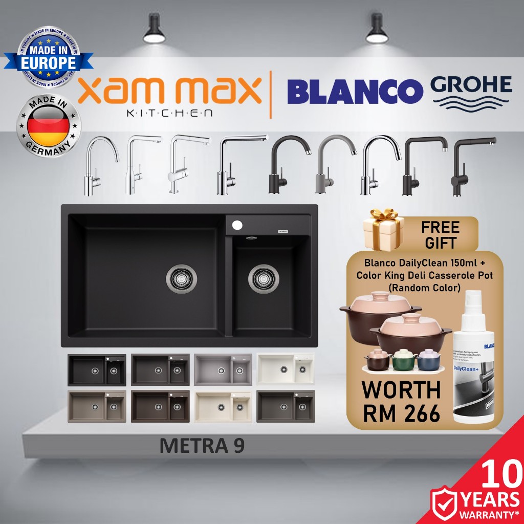 BLANCO METRA 9 SILGRANIT SINK SINKI DAPUR WITH WASTE | PACKAGE BLANCO ...