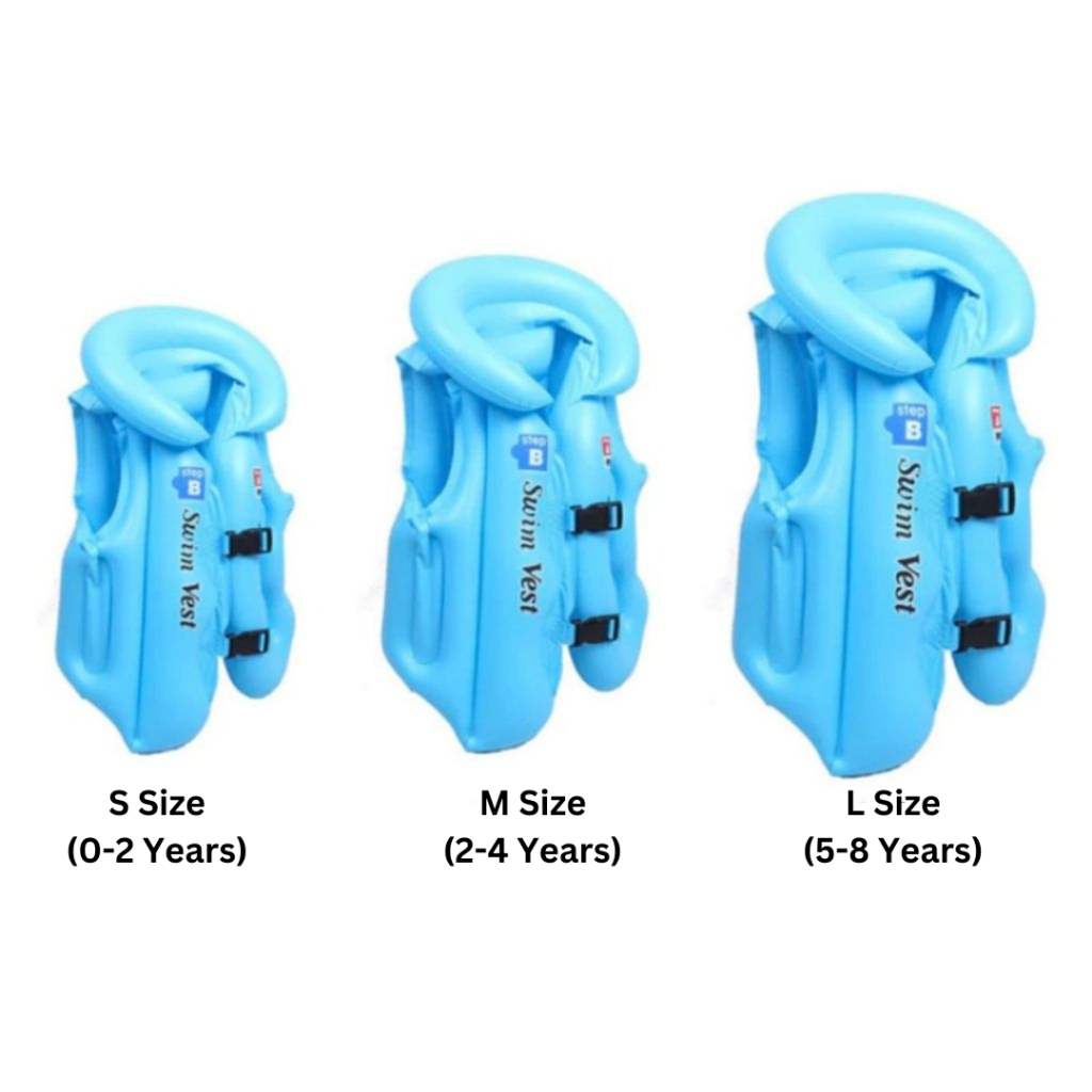 Kids Swimming Life Vest Jacket Inflatable Swimsuit Floatable Swim Pool ...