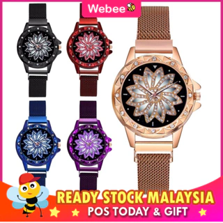 READY STOCK🎁WEBEE Women's Watch Magnetic Jam Tangan Wanita Teratai