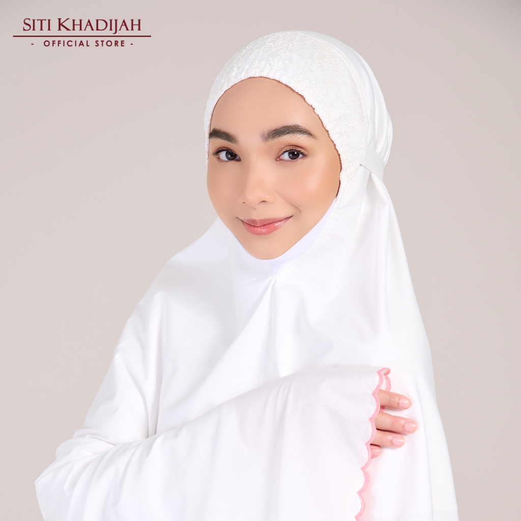 Siti Khadijah Telekung Flair Rabia in Off White | Shopee Malaysia