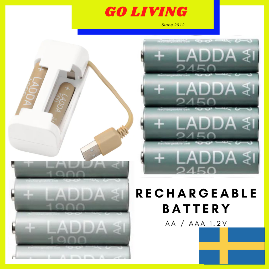 IKEA LADDA Rechargeable battery, HR06 AA / HR03 AAA /1.2V/Made In JAPAN