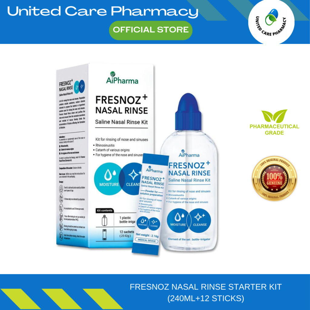 AIPHARMA FRESNOZ NASAL RINSE STARTER KIT (240ML+12 STICKS) | Shopee ...