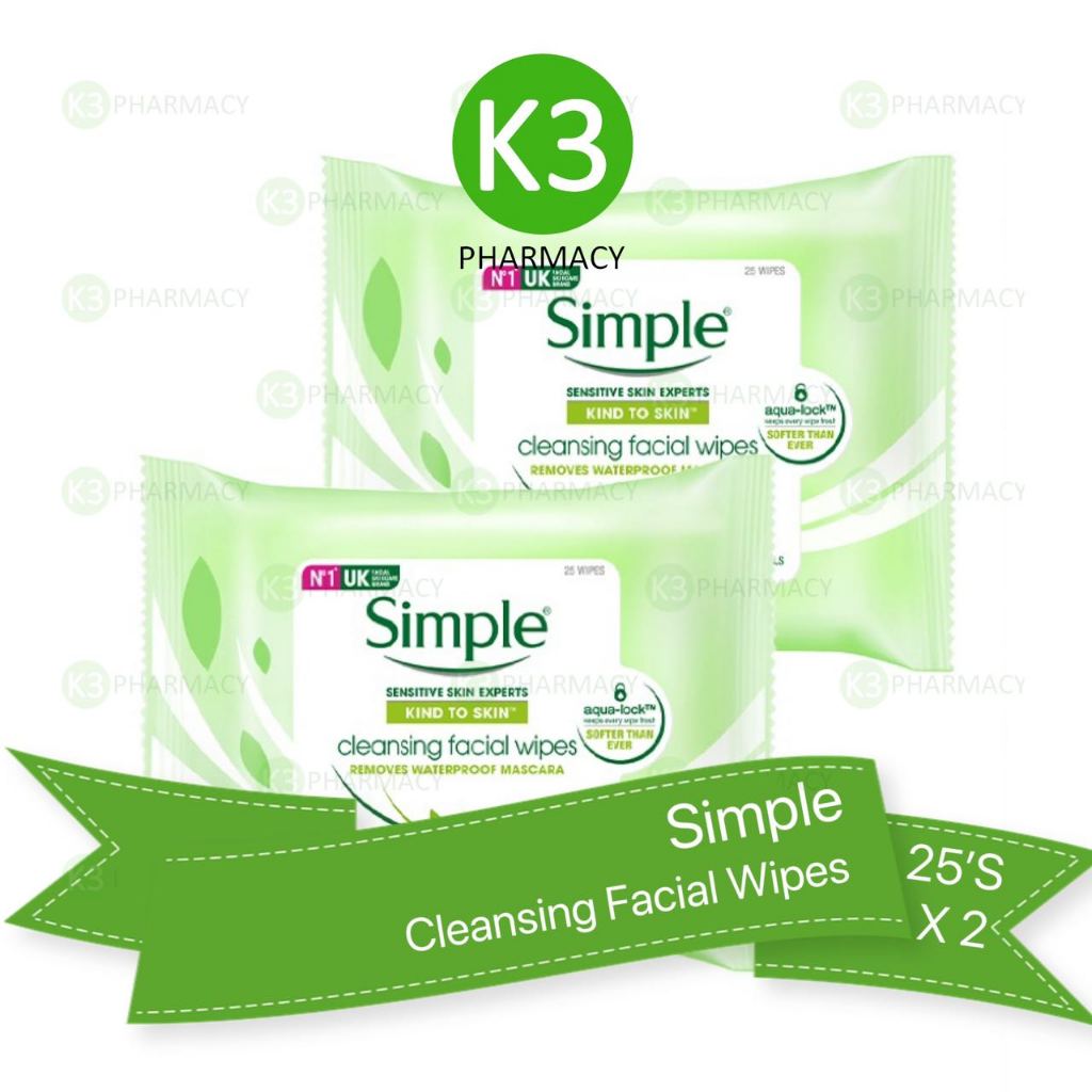 Simple Cleansing Facial Wipes Twin Pack (25'S X 2) | Shopee Malaysia