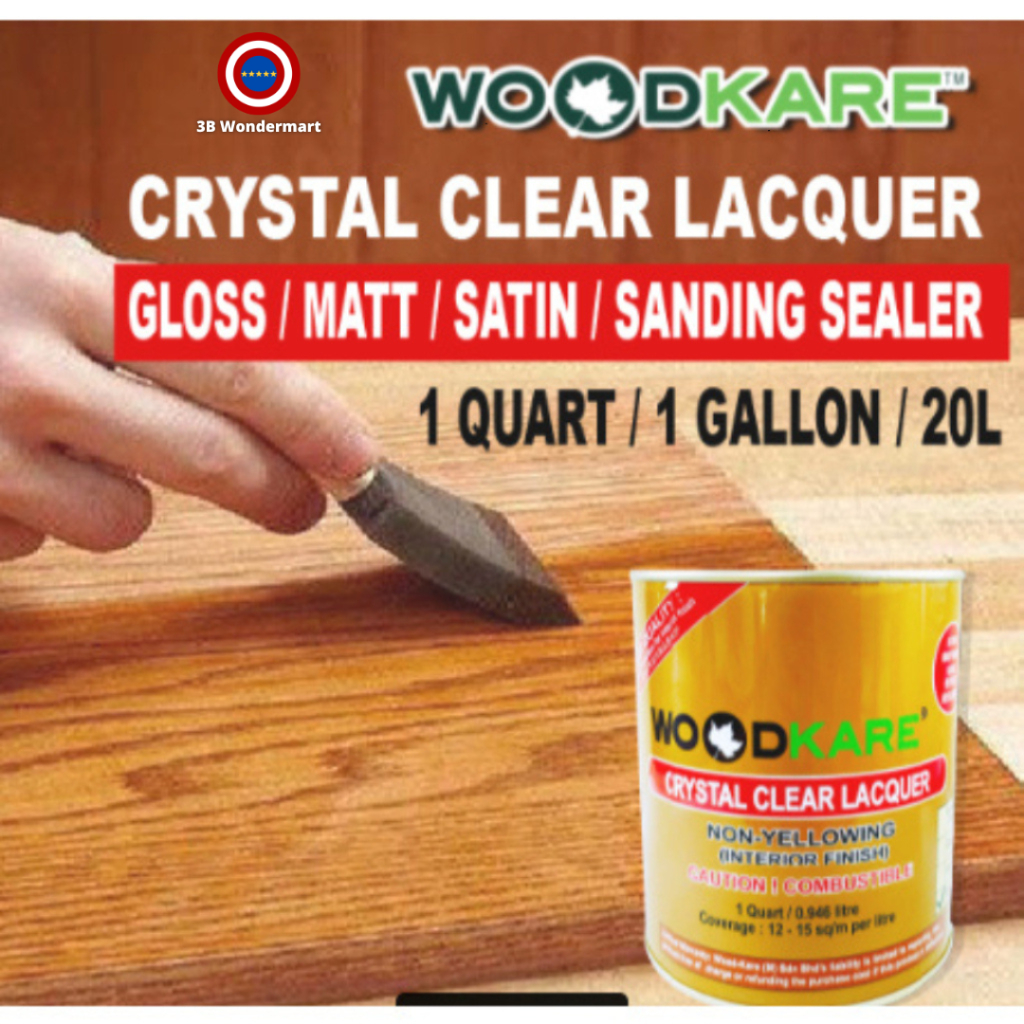 Crystal Clear Lacquer WoodKare Non Yellowing Acylic Based Top Coat 3
