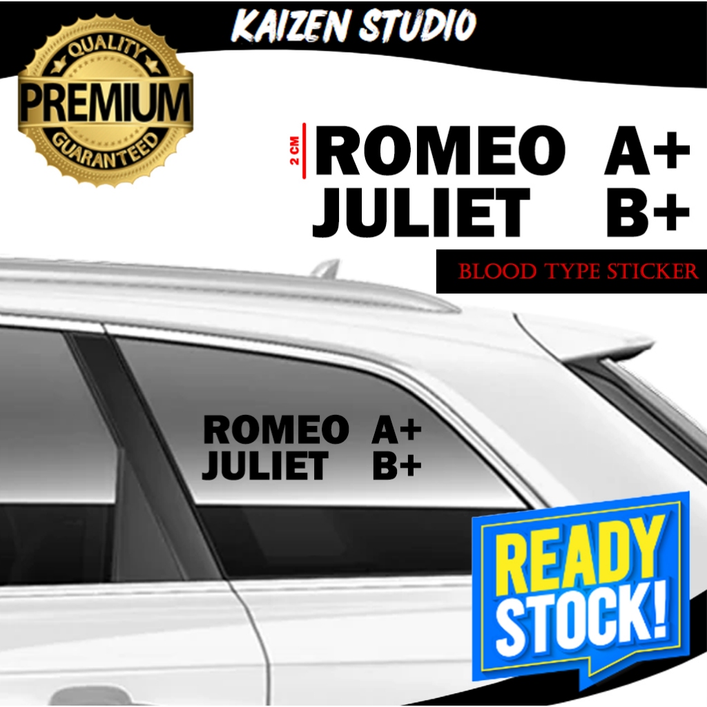 KAIZEN STUDIO Blood Type A+ B+ AB+ O+ Car Mobile Window Cutting Vinyl ...