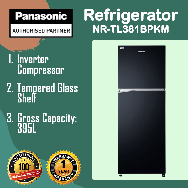 PANASONIC NR-TL381 395L INVERTER ENERGY SAVING 2-DOOR TOP FREEZER ...
