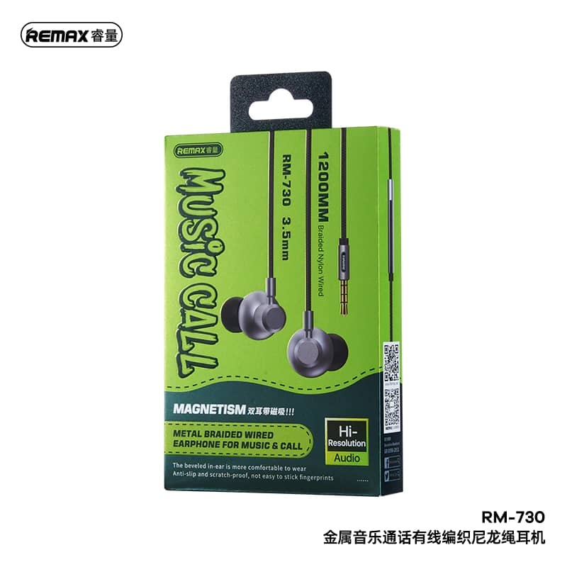 ORIGINAL REMAX 🌹RM-730 / RM-730a🌹 BRAIDED EARPHONE WIRED FOR MUSIC AND ...