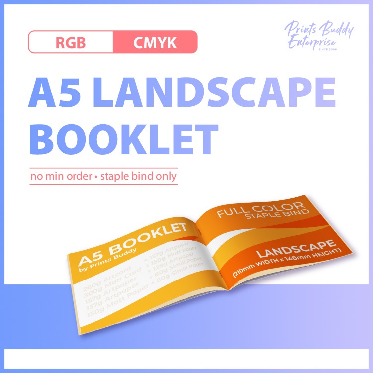  print own design a5 landscape booklet zine brochure magazine