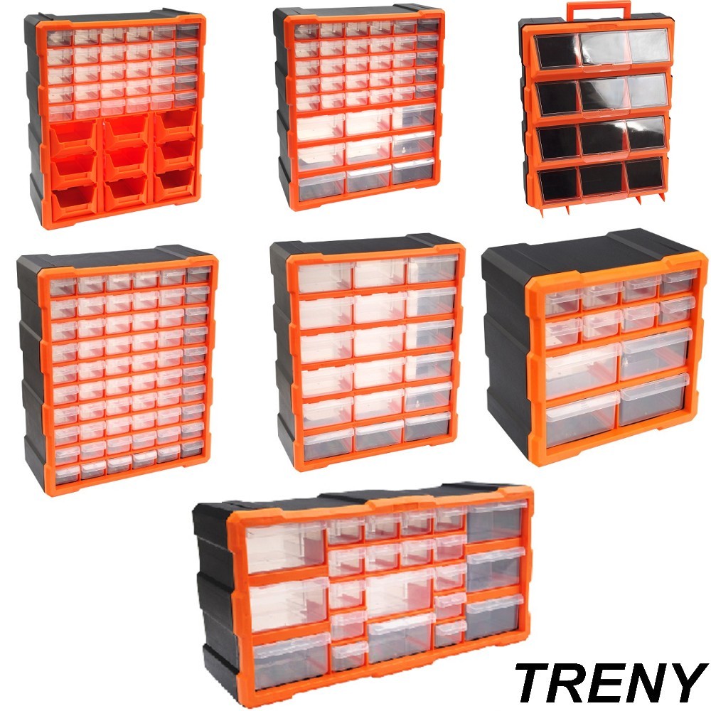 TRENY Drawer Plastic Parts Storage Box Multiple Compartments Hardware ...