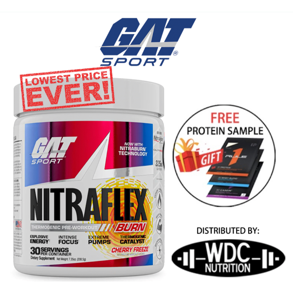 GAT Nitraflex Burn (30 Servings) 2in1 Fat Burner and PreWorkout