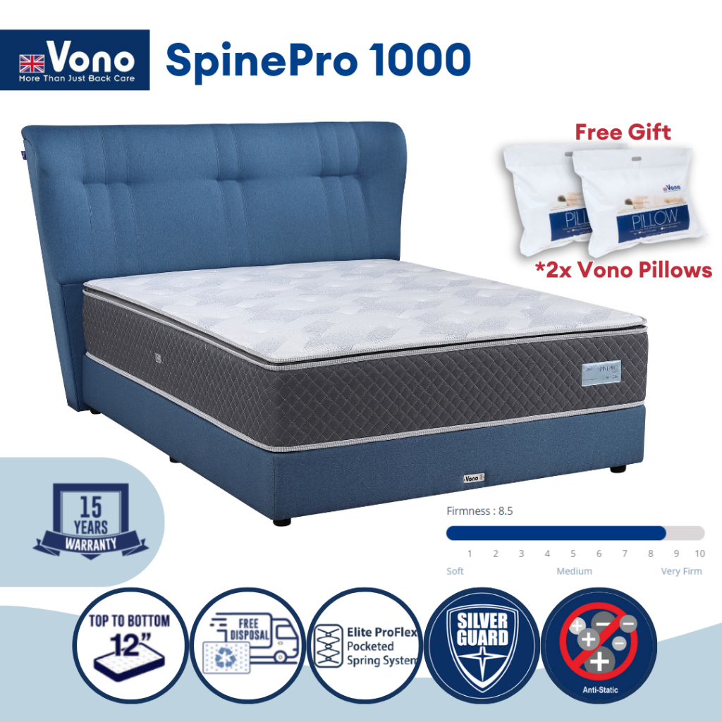 Vono SpinePro 1000 Mattress (Tilam Vono) | 15 years Warranty | Pocketed ...