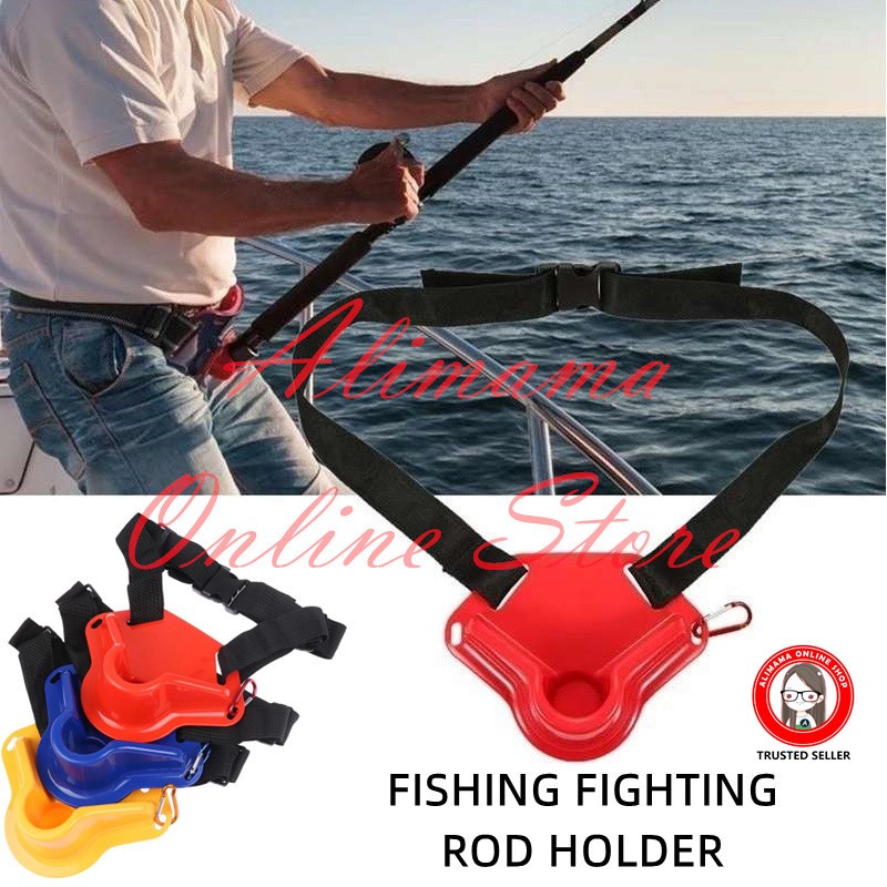 DURABLE FISH ROD FIGHT BELT FISHING FIGHTING ADJUSTABLE WAIST BELT ROD ...