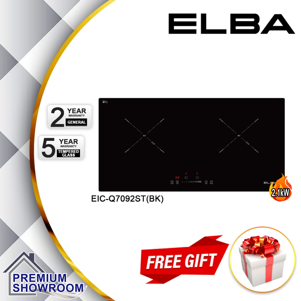 ELBA Induction Cooker 2100W EICQ7092ST(BK) | 2 Cooking Zones | Built-in ...