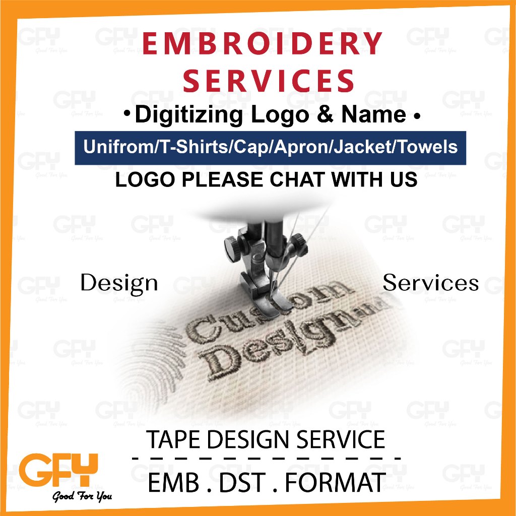 Add On Embroidery Digitizing Service For  Corporate/Team/Group/Party/Personalize