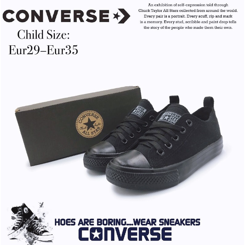 Converse Good Quality Primary School Canvas Black Shoes Kasut Sekolah Converse Hitam Smart Giler Shopee Malaysia
