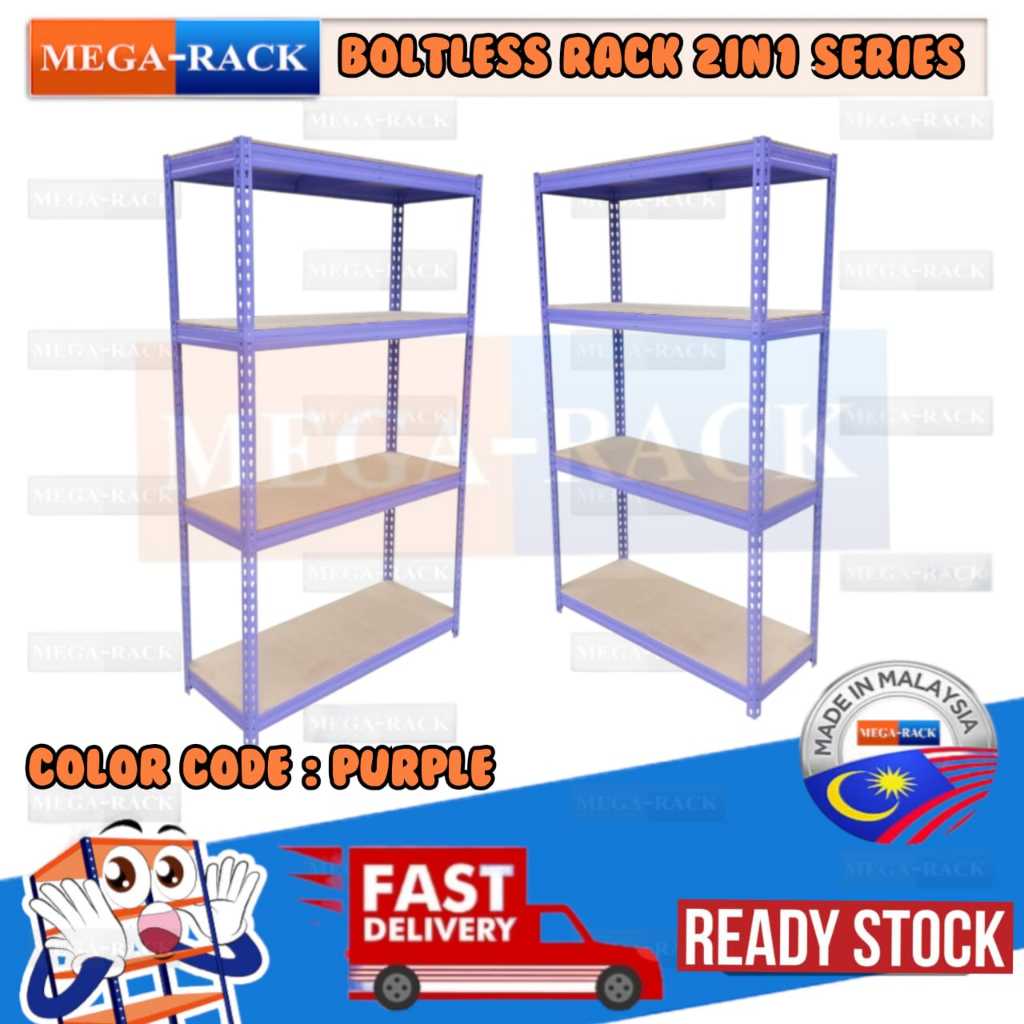 BOLTLESS RACK - 2IN1 SERIES - 30CM X 90CM X 150CM X 4 LEVELS | Shopee ...