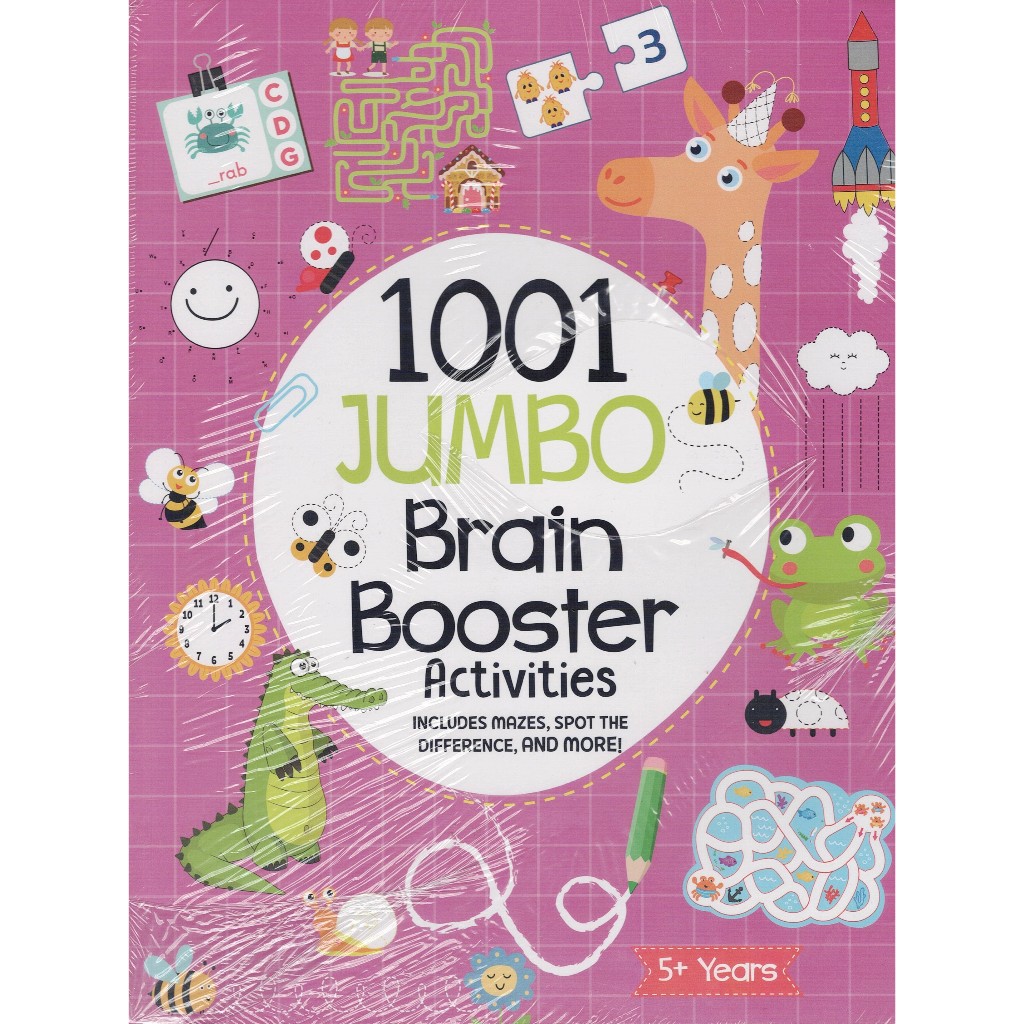 1001 JUMBO BRAIN BOOSTER 5+ Year ( Activities Includes Mazes, Spot the