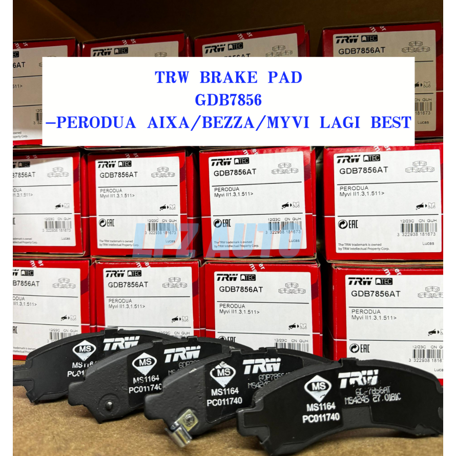 TRW ORIGINAL BRAKE PAD- Perodua Axia / Bezza / Myvi Lagi Best Front ...