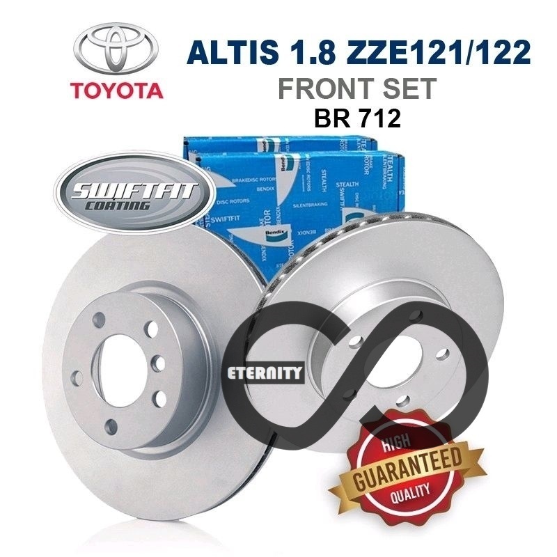 Original Bendix Front Rear Disc Rotor Set BR712 - Toyota Altis 1.8 ...