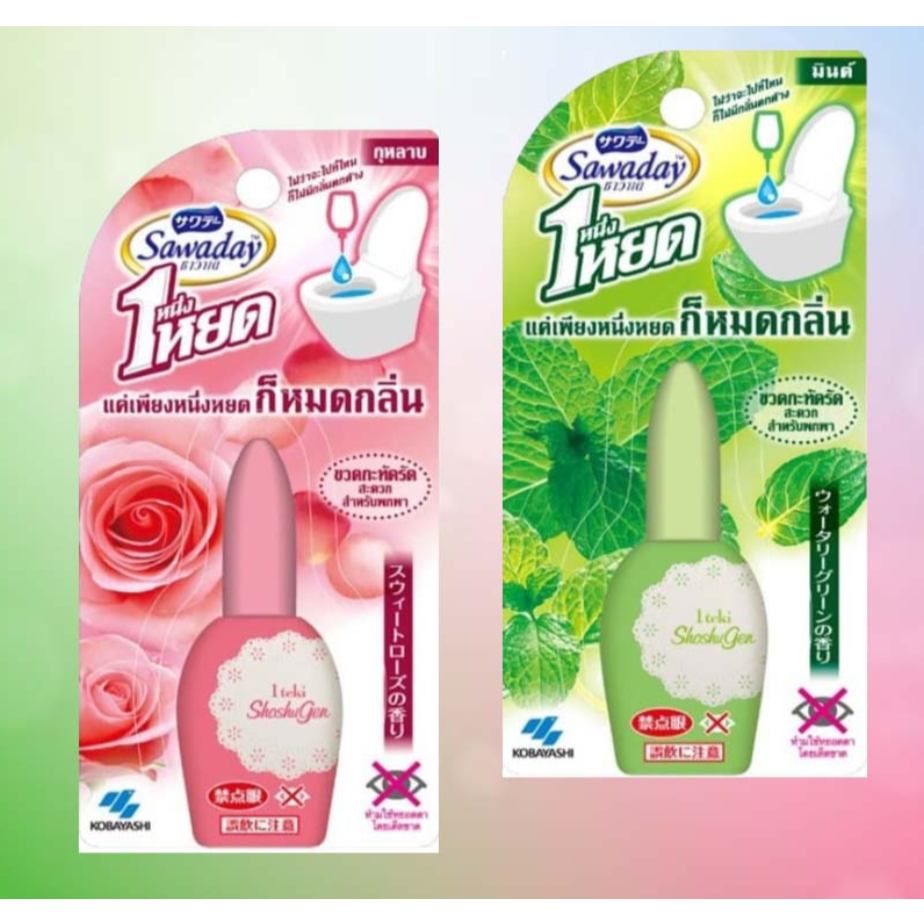 One Drop Sawaday, deodorizing perfume for toilet bowls Mint/rose scent ...