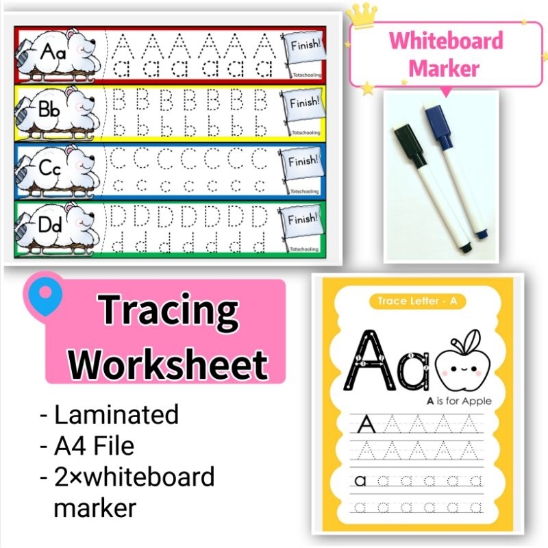 Alphabet Tracing Worksheet Laminated Reusable Tracing Activity Cards