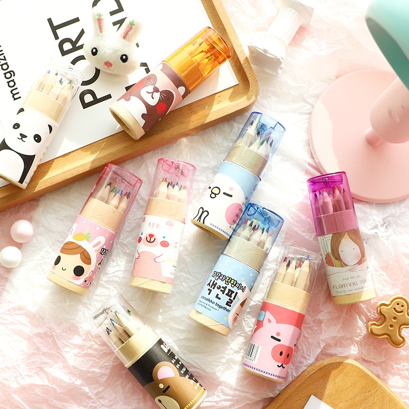 Cute Mini 12 Colors Colouring/Drawing Pencils Set | Shopee Malaysia