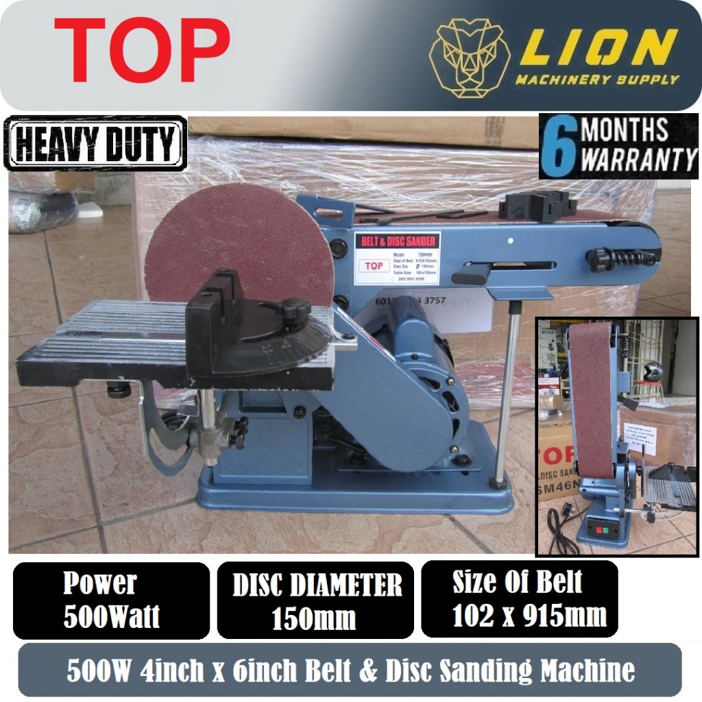 TOP 500W 4inch x 6inch Belt & Disc Sanding Machine TSM46N - Heavy Duty ...