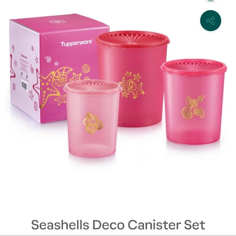 (Gift Set)Tupperware Seashell Deco Canister Set with Gift Box | Shopee ...