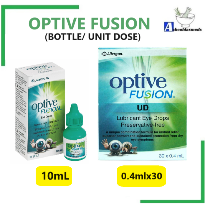 OPTIVE FUSION LUBRICANT EYE DROPS 10ML or 0.4mlx30's | Shopee Malaysia