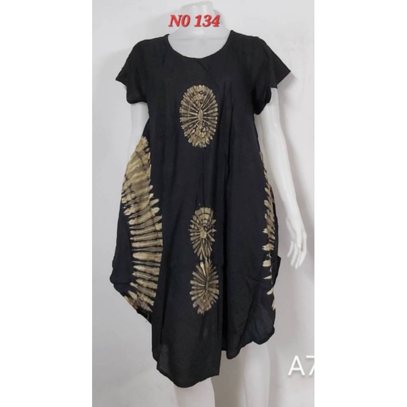 Umbrella Style Batic Dress With Tie & Dye Design/ Pakaian Batik Gaya