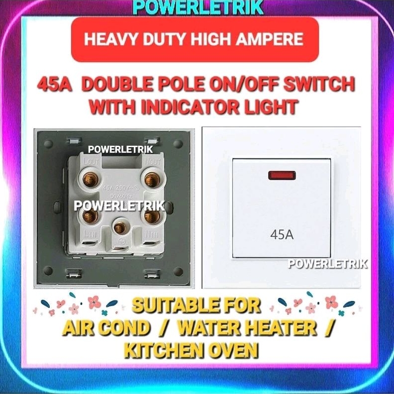 💥READY STOCK💥 HEAVY DUTY 2POLE 45A OVEN COOKER UNIT AIR COND WATER ...