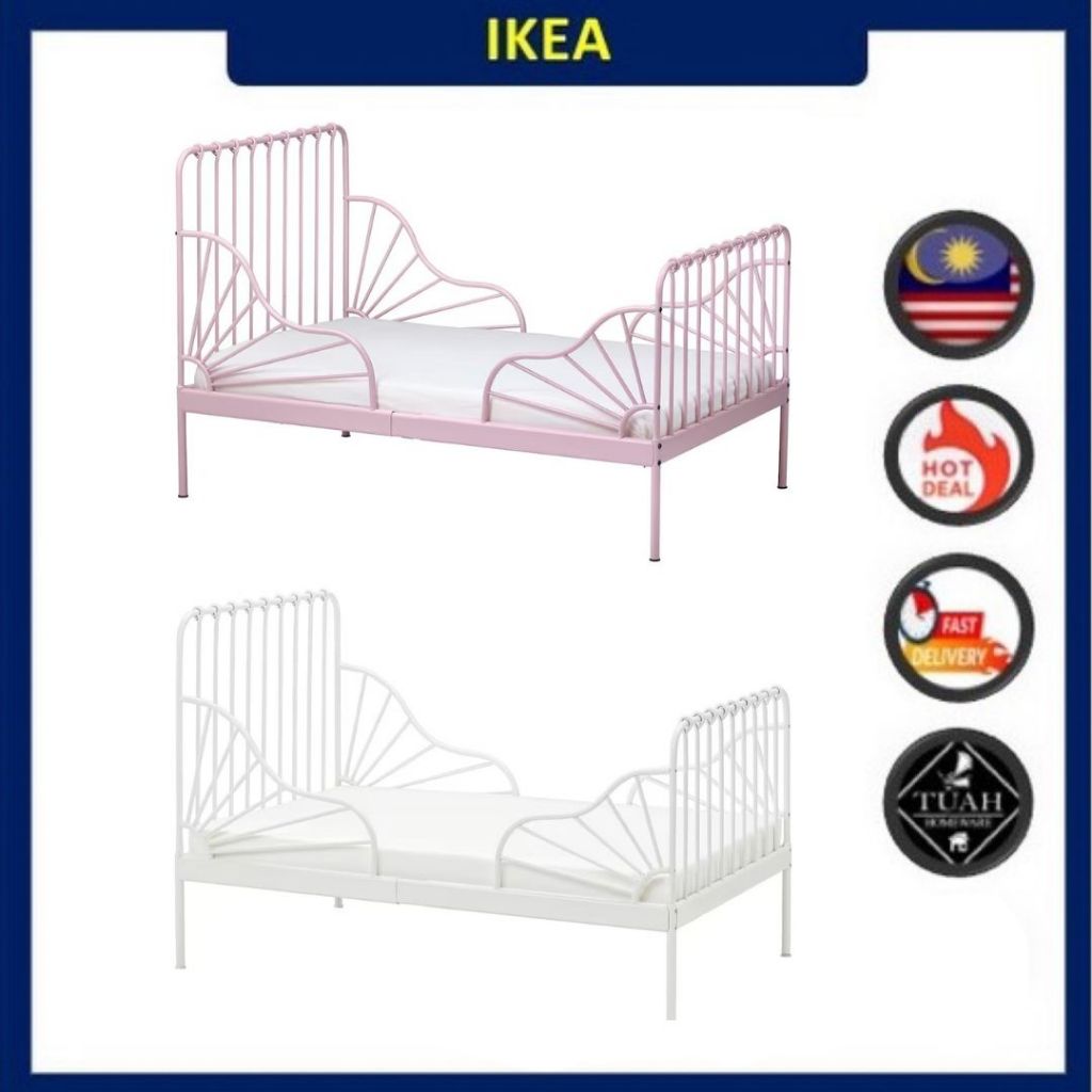 IKEA MINNEN Ext Bed Frame With Slatted Bed Base ( 80x200 cm ) Shopee