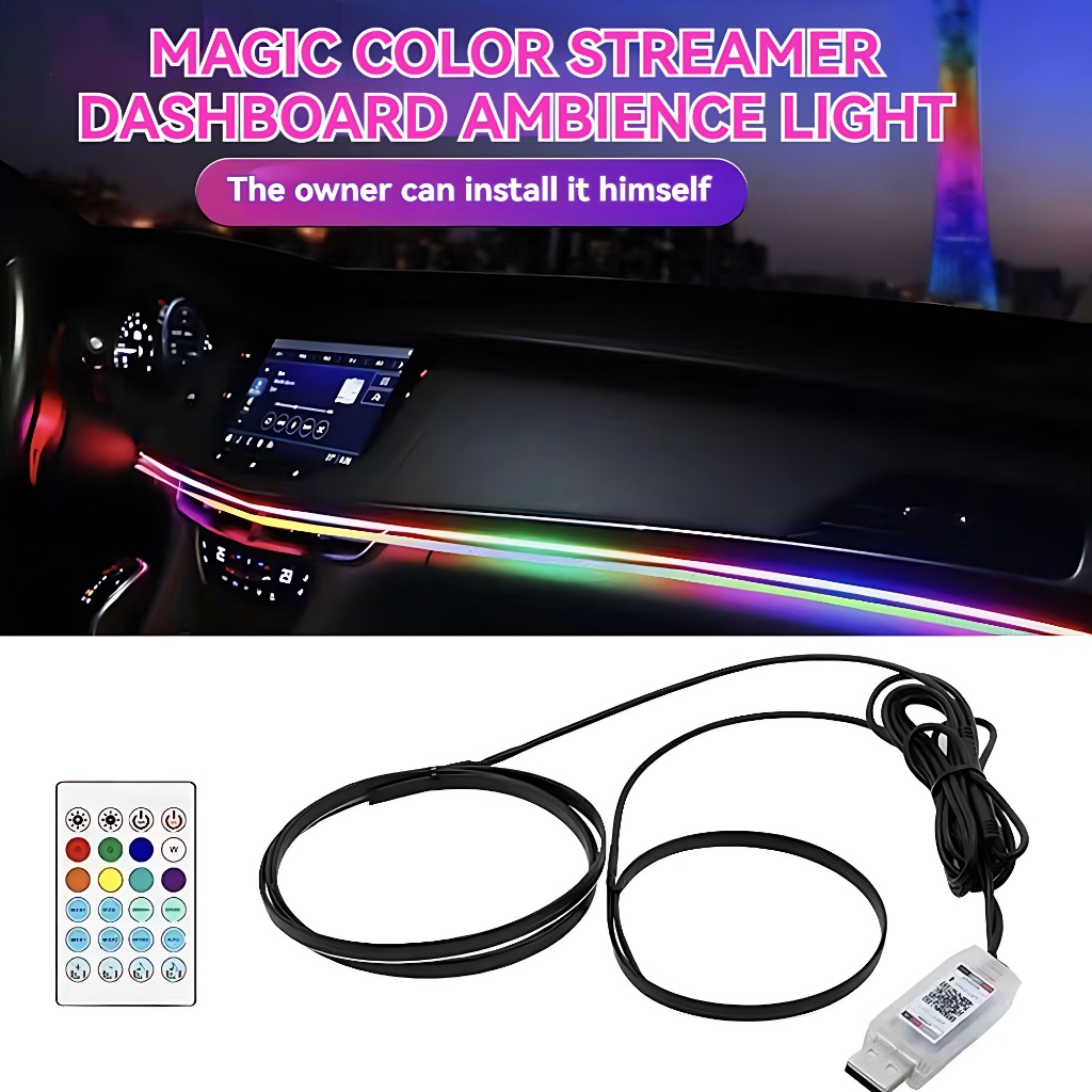 Universal Car Ambient Lights LED Interior RGB Symphony Atmosphere Lamp ...