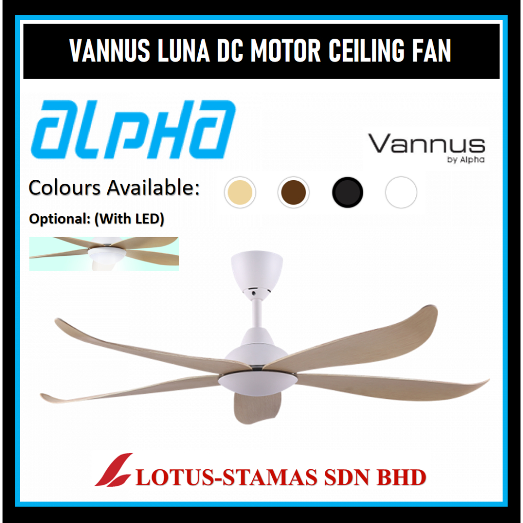 ALPHA VANNUS LUNA 5B 56" / 46" / 40" REMOTE CONTROL DC MOTOR CEILING