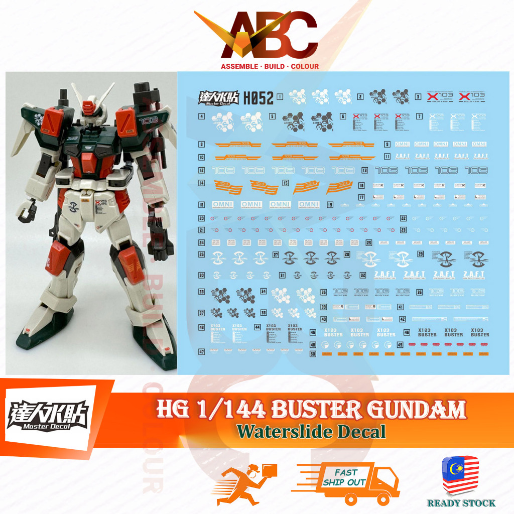 DL Model 1:100 Master Grade Water Slide Decal Sticker For MG Buster GAT-X103 (Pre-Cut)