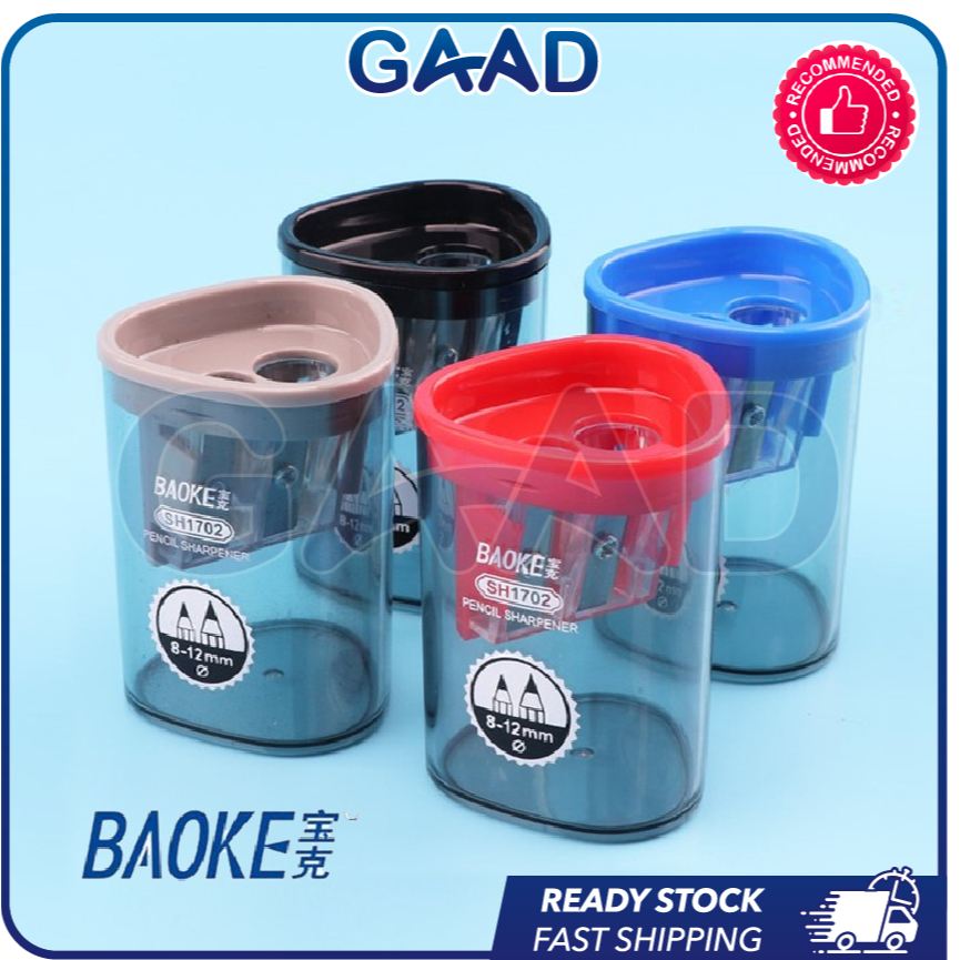 Pencil Sharpener Two Holes with Container Pengasah Pensel 8mm & 12mm ...