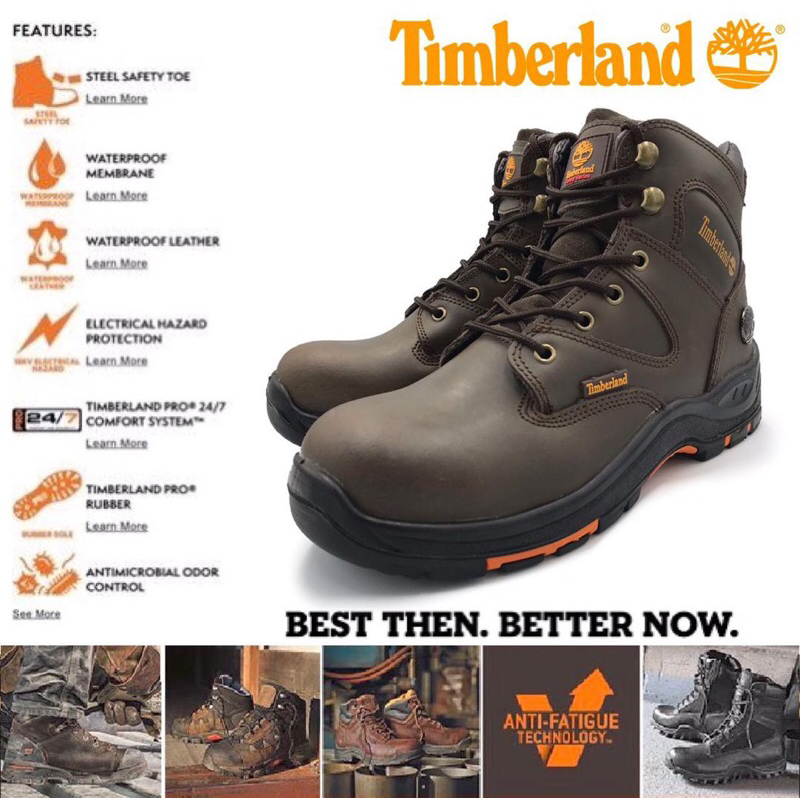 Top Safe TlMBERLAND Heavy Duty Industrial Genuine Leather Steel Cap Fuel Resistant Anti Static Safety Boot Kasut Safety Shopee Malaysia