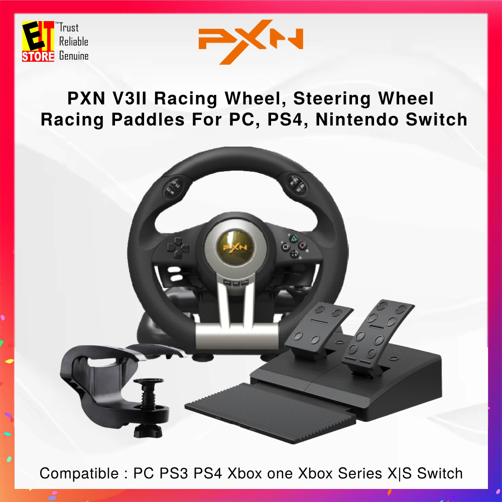 PXN V3II Racing Wheel, Steering Wheel With Racing Paddles For PC, PS4 ...