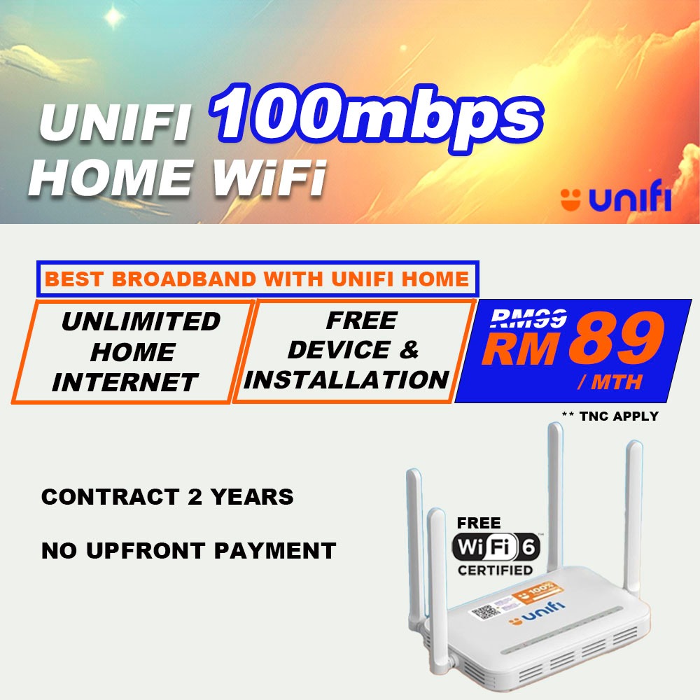 UNIFI HOME WIFI BROADBAND PLAN 100Mbps/300Mbps/500Mbps/1Gbps/2Gbps WITH ...