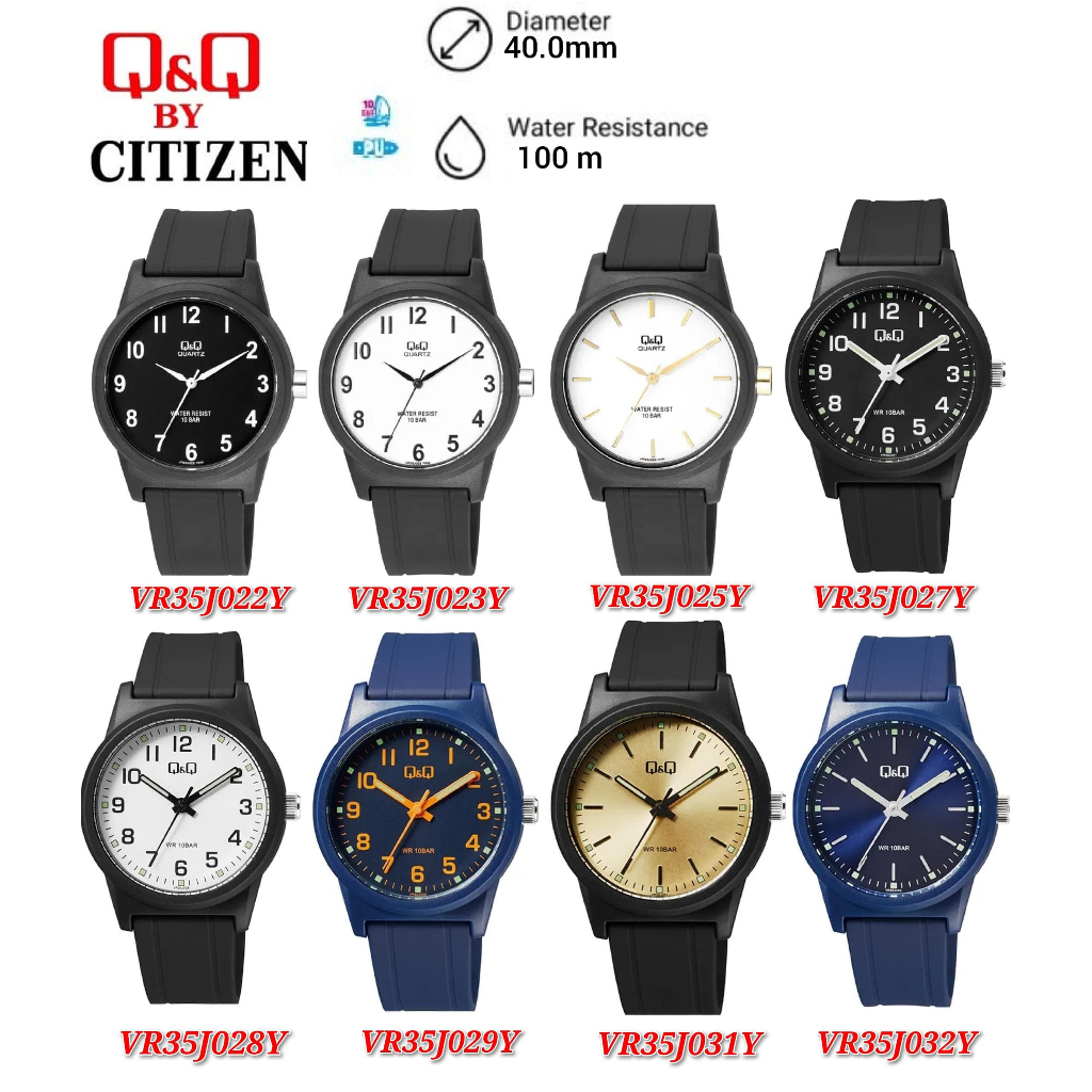 Q&Q Japan by Citizen Unisex Resin Analogue Watch VR35 | Shopee Malaysia